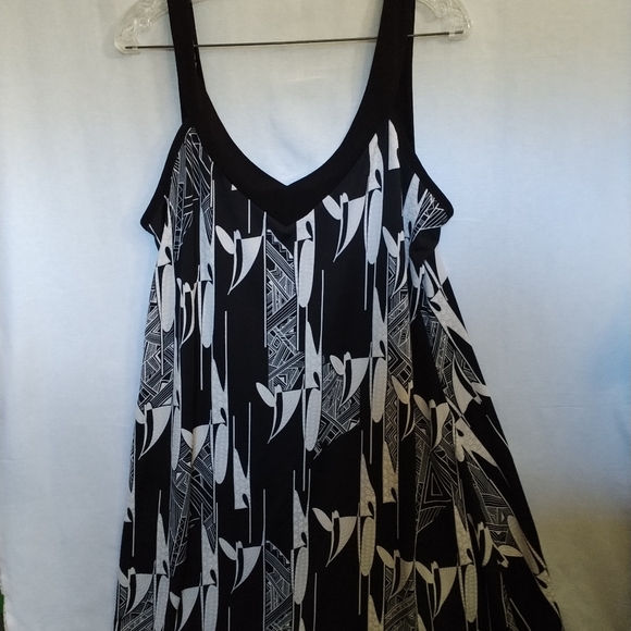 GITANE Pret A Porter Sun Tank Dress Black And White Abstract Size XXL - Picture 1 of 6